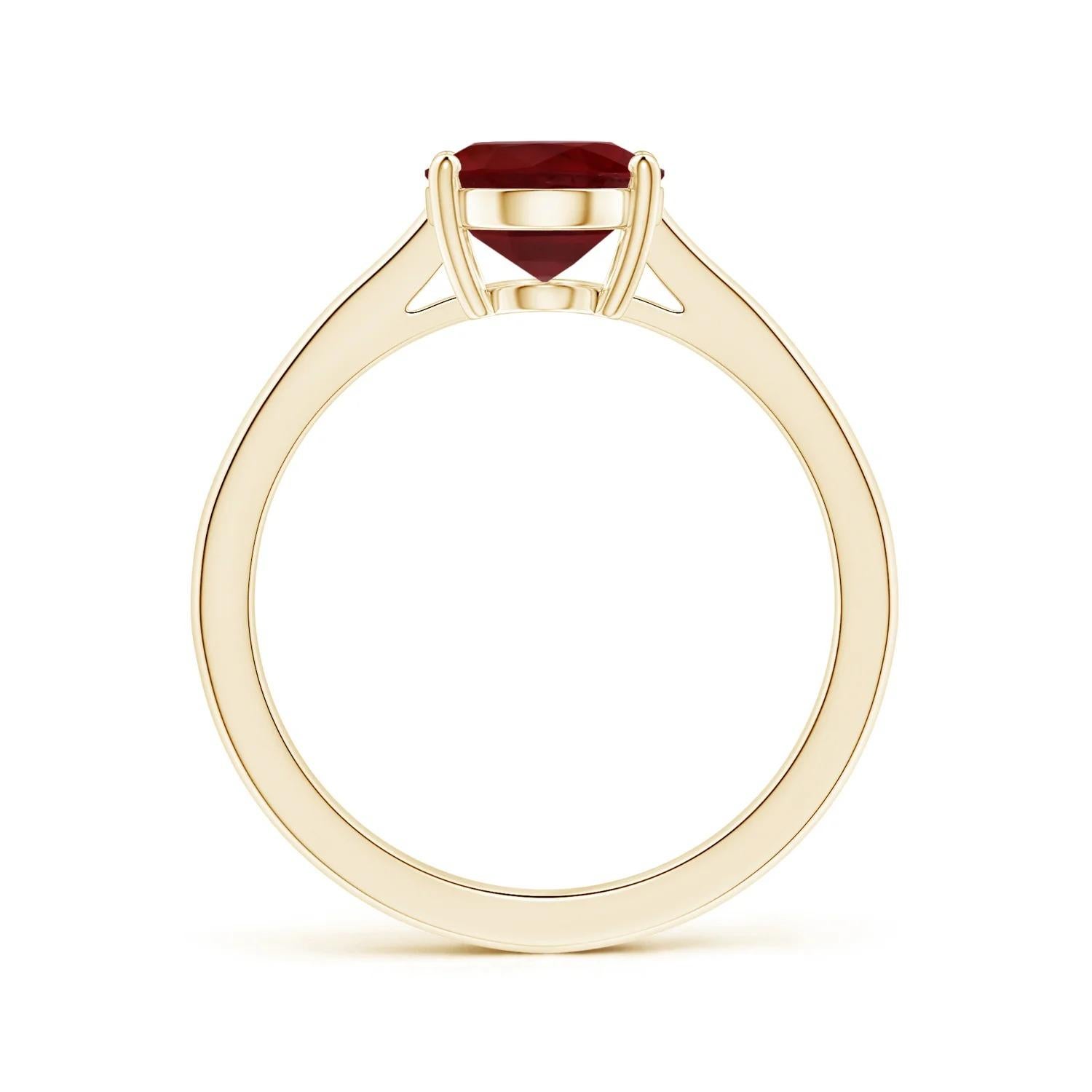 ANGARA Anillo de oro amarillo con solitario de rubí certificado por GIA y caña cónica invertida  3