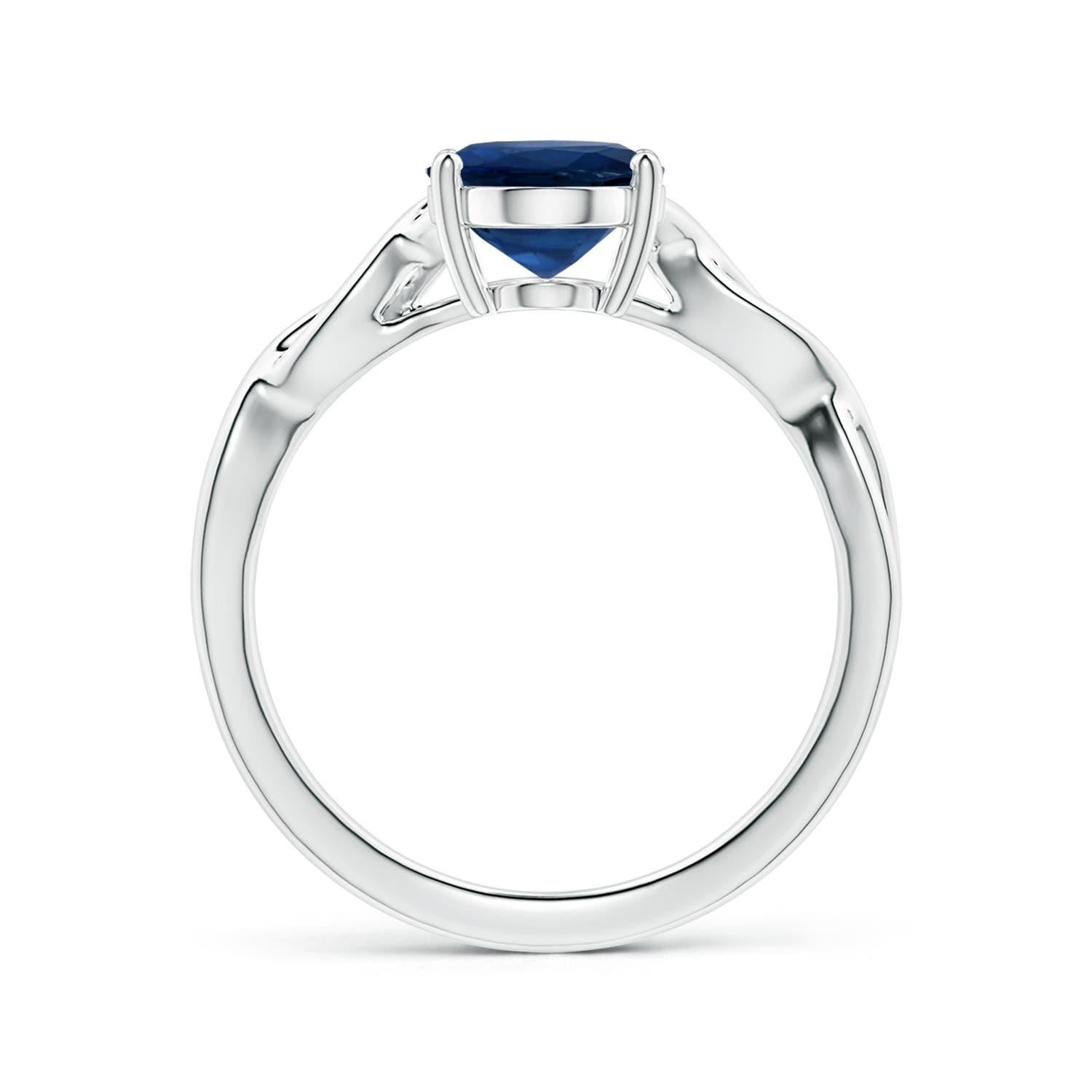 For Sale:  ANGARA GIA Certified Sapphire Solitaire Ring in Platinum with Twisted Shank 2