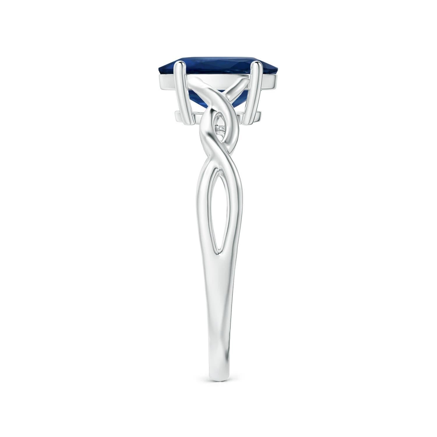 For Sale:  ANGARA GIA Certified Sapphire Solitaire Ring in Platinum with Twisted Shank 4