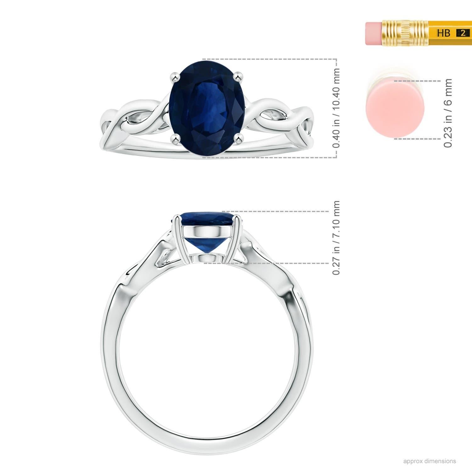 For Sale:  ANGARA GIA Certified Sapphire Solitaire Ring in Platinum with Twisted Shank 5