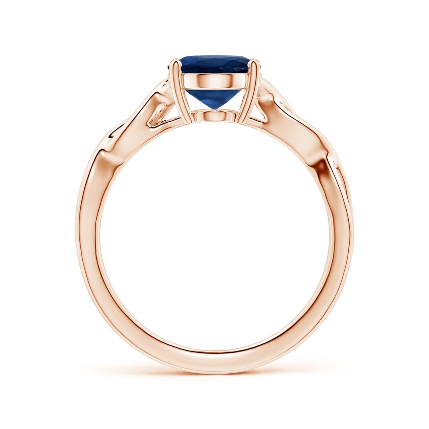 For Sale:  ANGARA GIA Certified Sapphire Solitaire Ring in Rose Gold with Twisted Shank 2