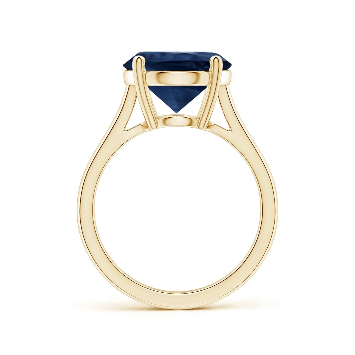 For Sale:  ANGARA GIA Certified Sapphire Solitaire Ring in Yellow Gold 2
