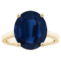 Angara Gia Certified Sapphire Solitaire Ring in Yellow Gold