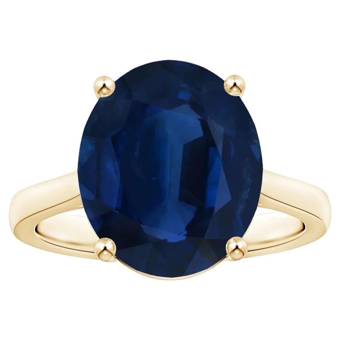 For Sale:  ANGARA GIA Certified Sapphire Solitaire Ring in Yellow Gold