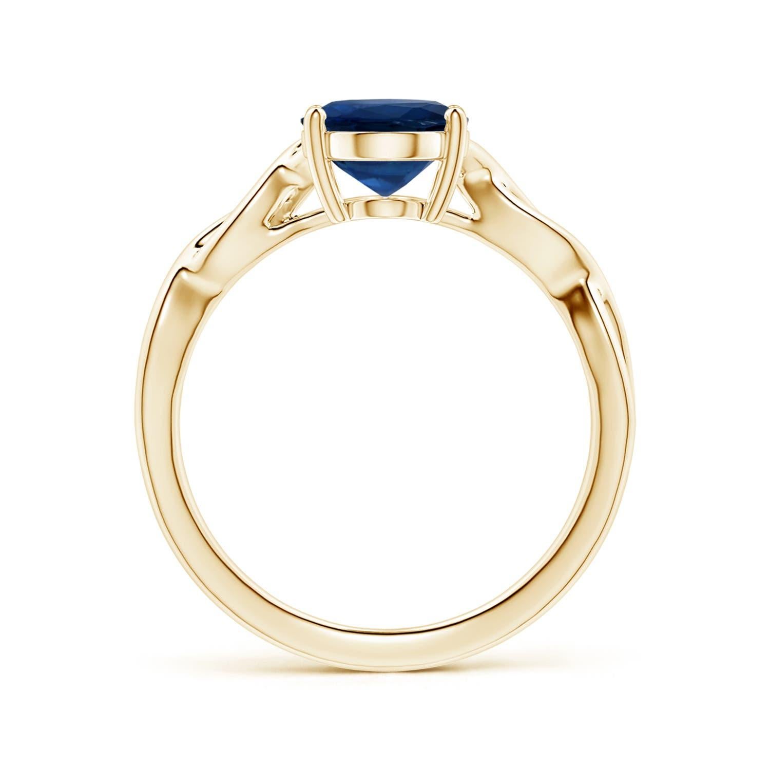 For Sale:  ANGARA GIA Certified Sapphire Solitaire Ring in Yellow Gold with Twisted Shank 2
