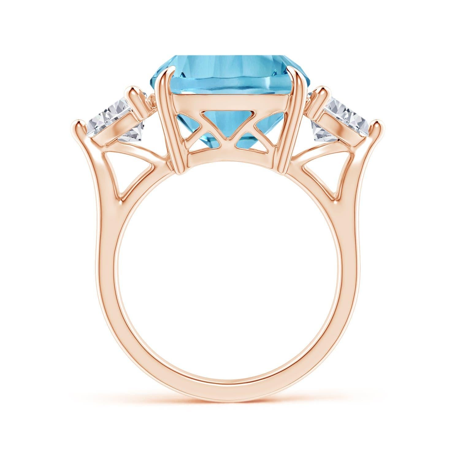 For Sale:  Angara Gia Certified Sky Blue Topaz Classic Three Stone Rose Gold Ring 3