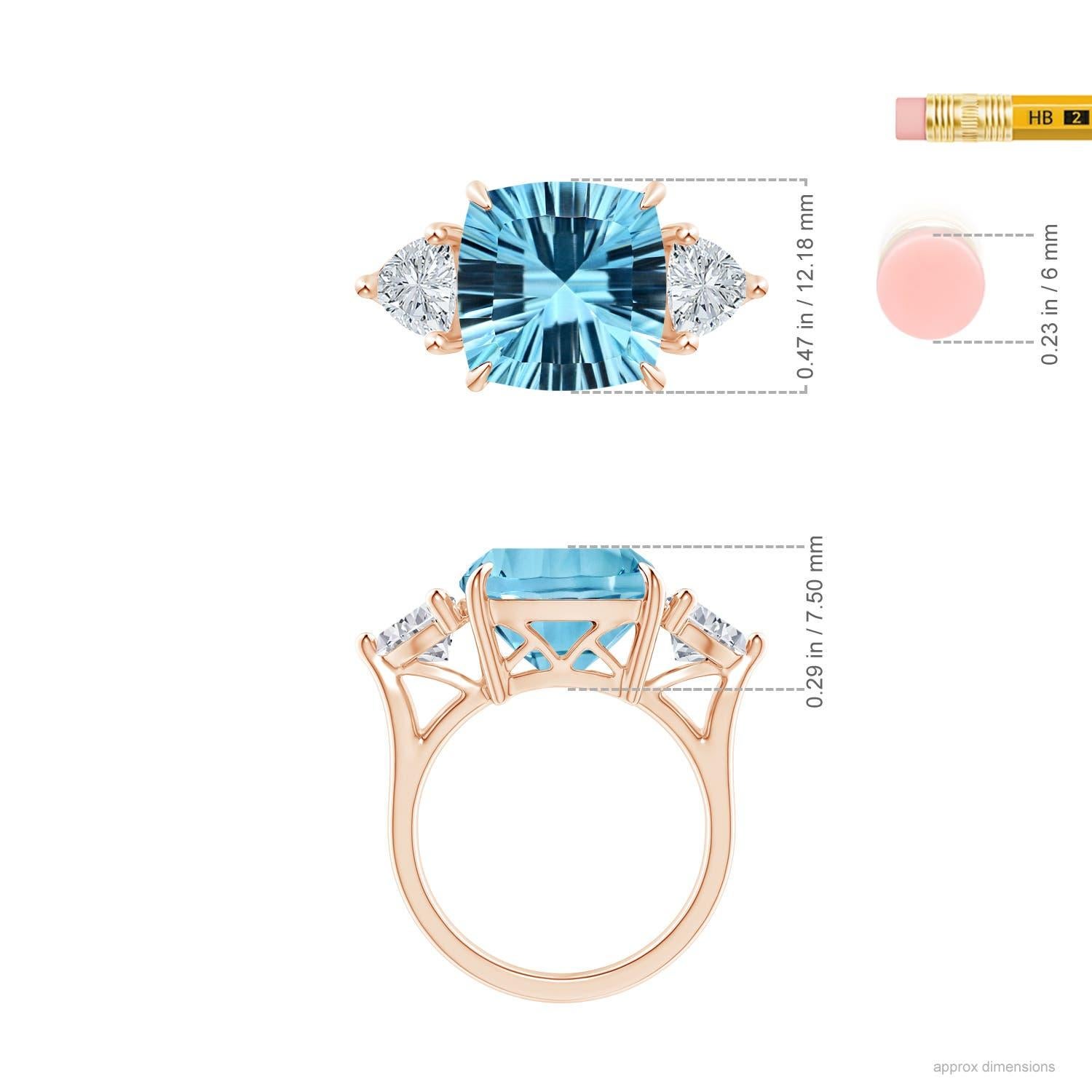 For Sale:  Angara Gia Certified Sky Blue Topaz Classic Three Stone Rose Gold Ring 6