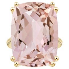 Angara Bague solitaire en or jaune avec plumes de morganite en forme de coussin certifiée GIA