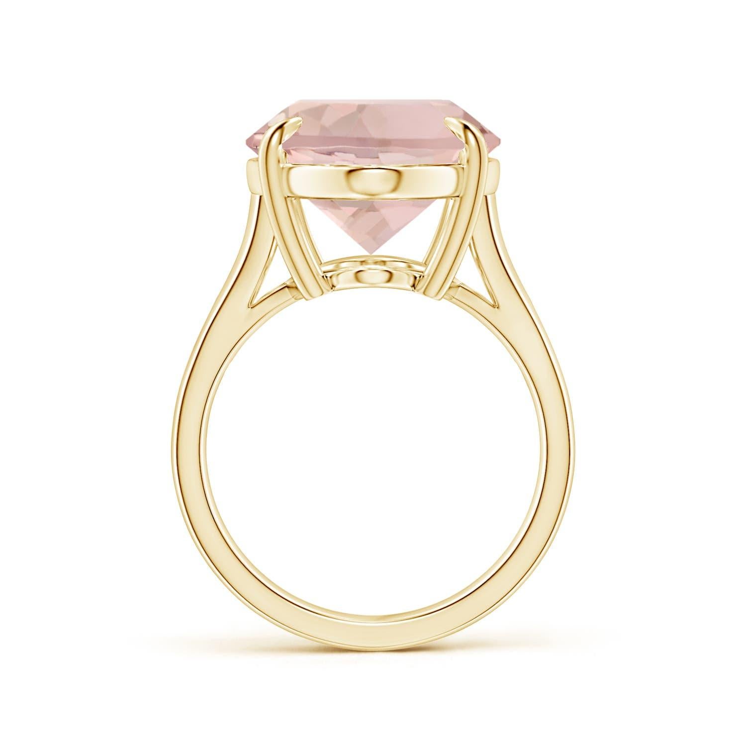 ANGARA GIA Certified Solitaire Morganite Split Shank Ring in Yellow Gold 3
