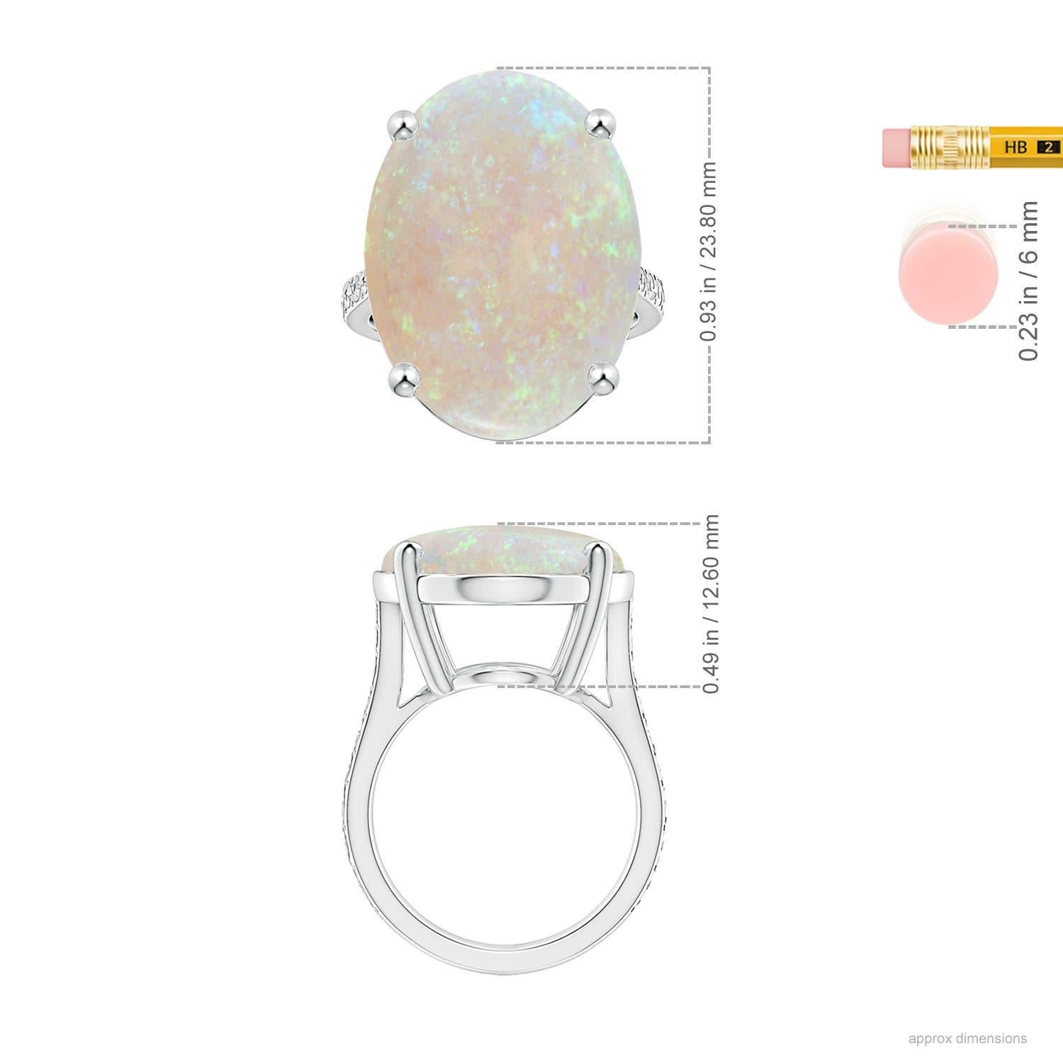 For Sale:  ANGARA GIA Certified Solitaire Opal Ring in Platinum with Scrollwork 5