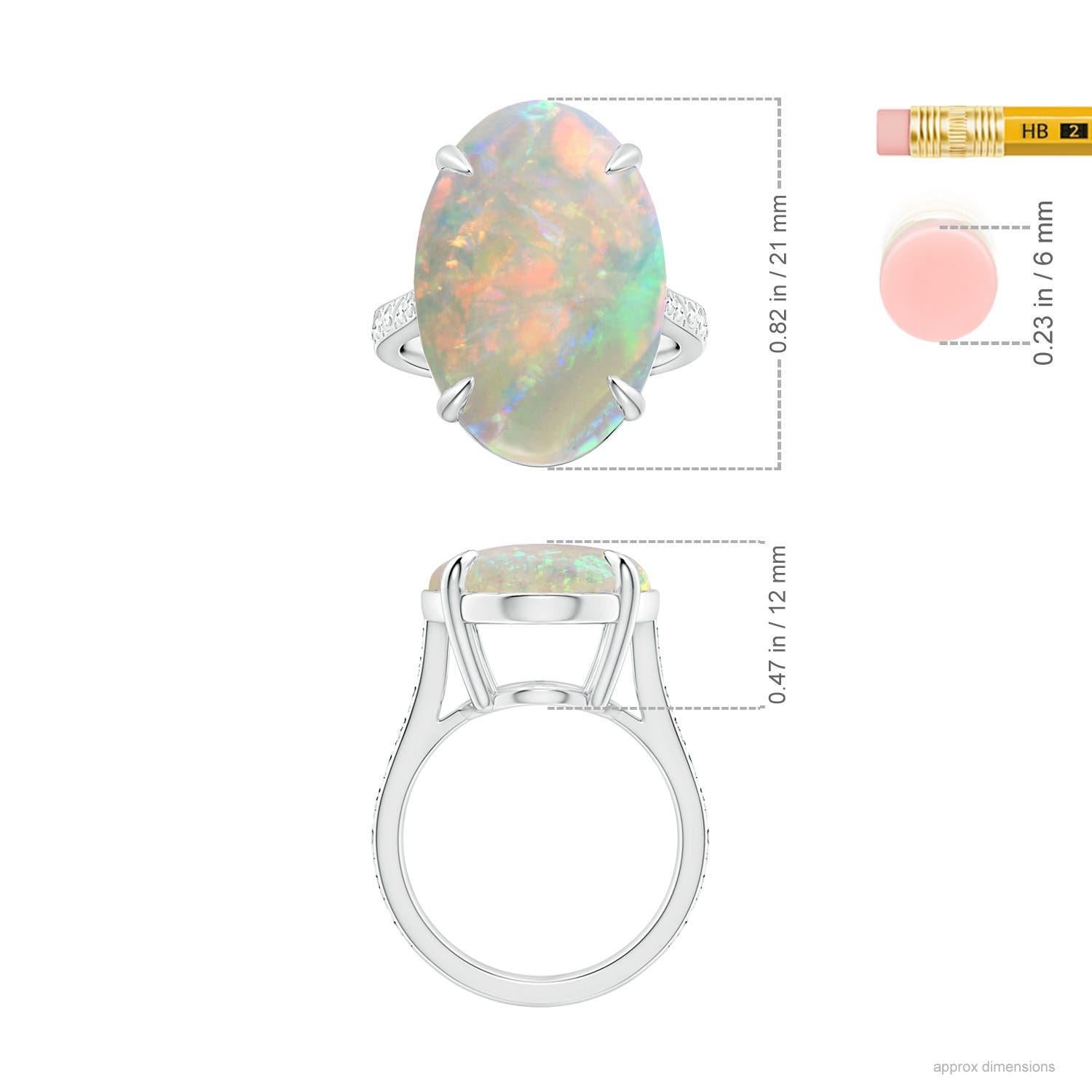 For Sale:  Angara Gia Certified Solitaire Opal Ring in Platinum with Scrollwork 5