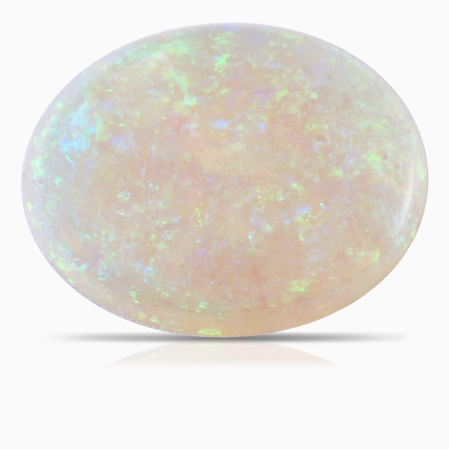 En vente :  ANGARA Bague solitaire en platine avec volutes et opale certifiée GIA 6