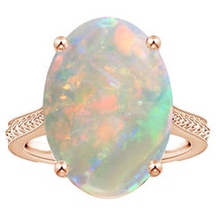 ANGARA GIA Certified Emerald-Cut Morganite Ring in Rose Gold with Milgrain
