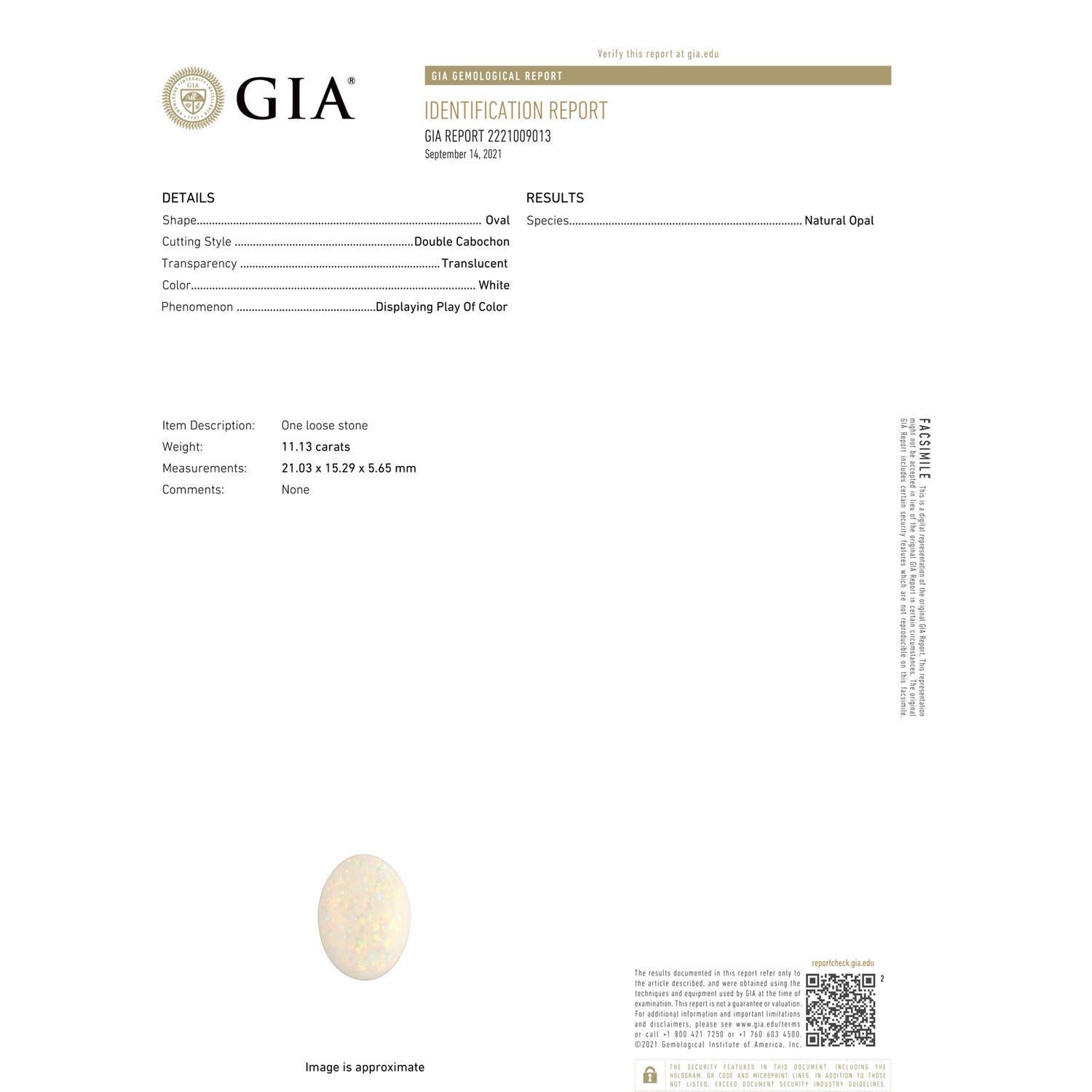 En vente :  ANGARA Bague solitaire en or rose avec volutes et opale certifiée par le GIA 3
