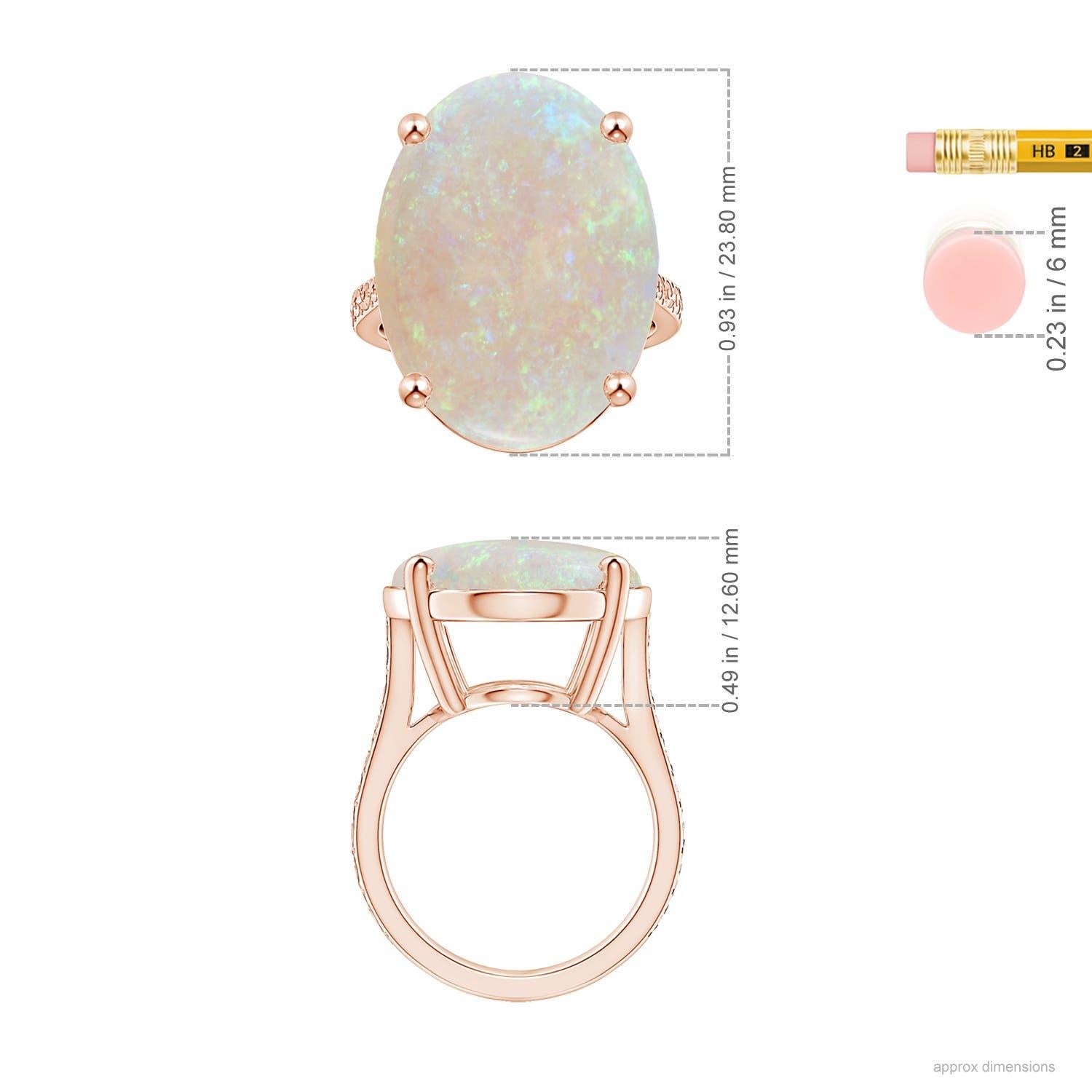 ANGARA GIA Certified Solitaire Opal Ring in Rose Gold with Scrollwork 5