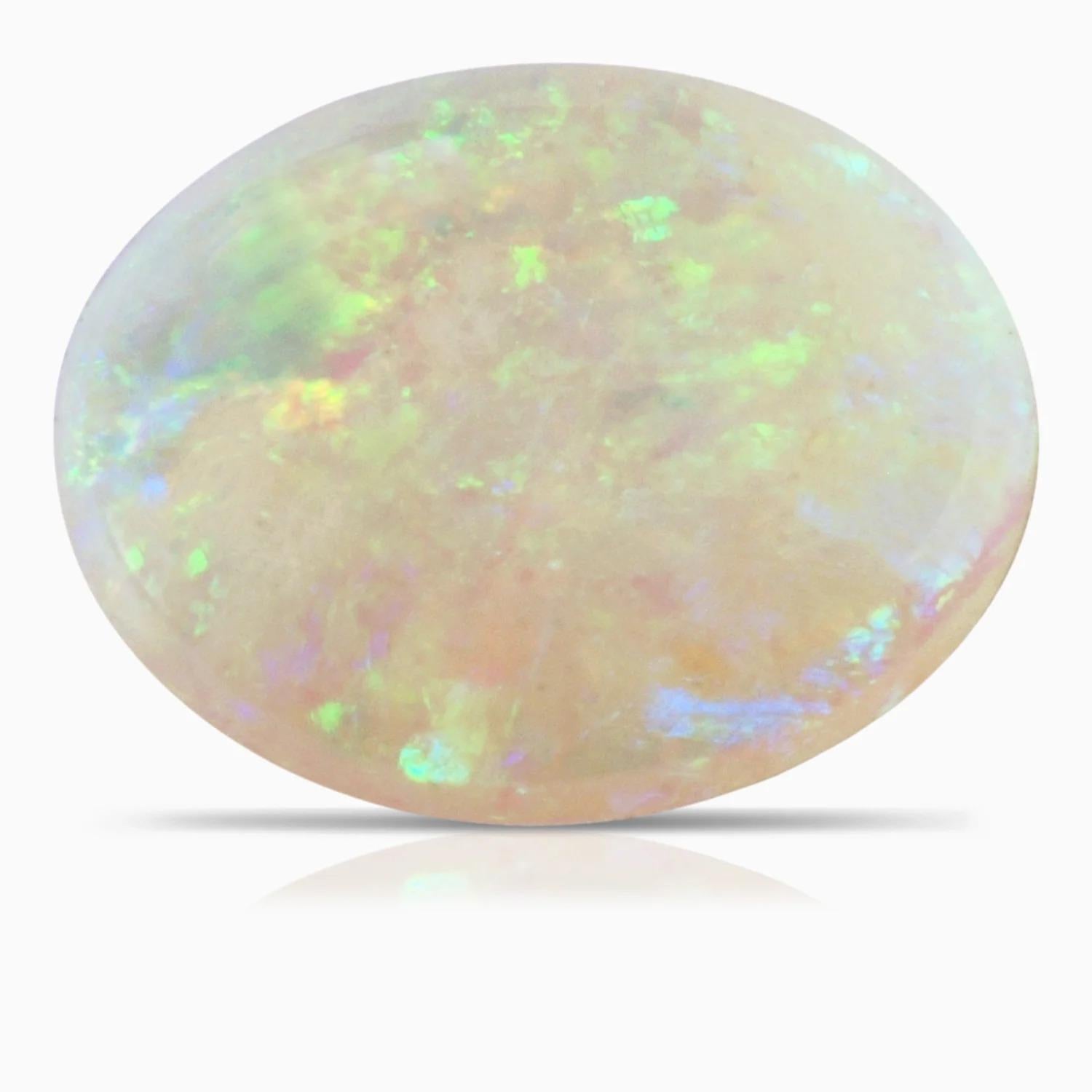 ANGARA GIA Certified Solitaire Opal Ring in White Gold with Leaf Motifs 6