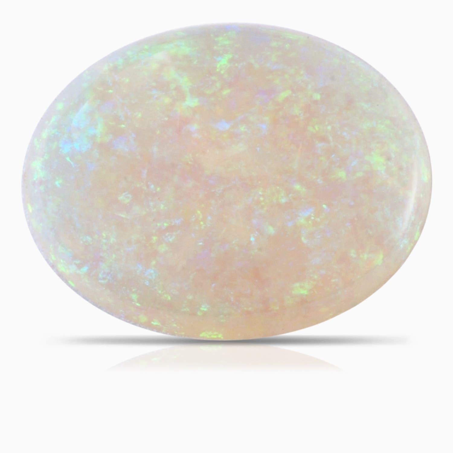 ANGARA GIA Certified Solitaire Opal Ring in White Gold with Scrollwork 6