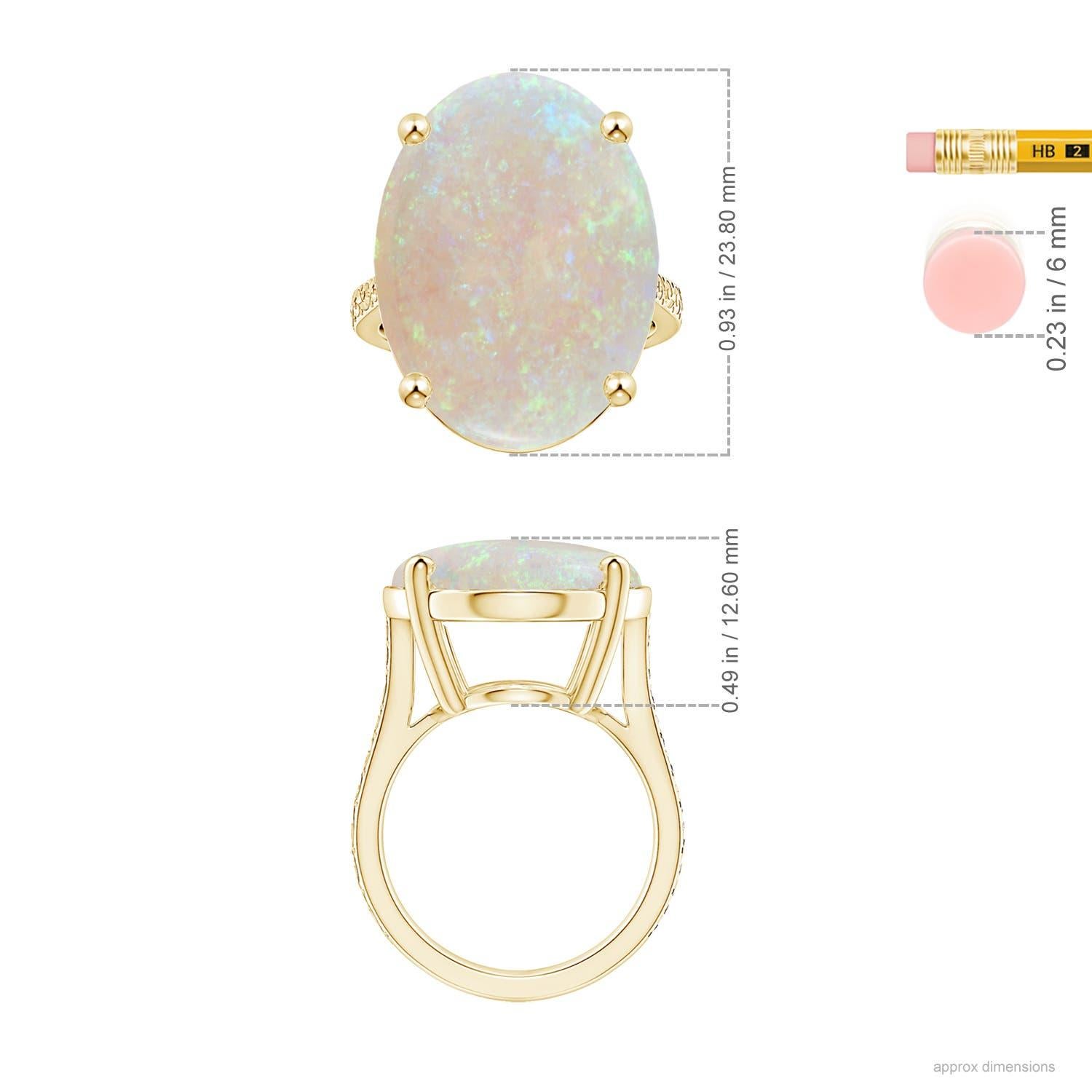 For Sale:  ANGARA GIA Certified Solitaire Opal Ring in Yellow Gold with Scrollwork 5
