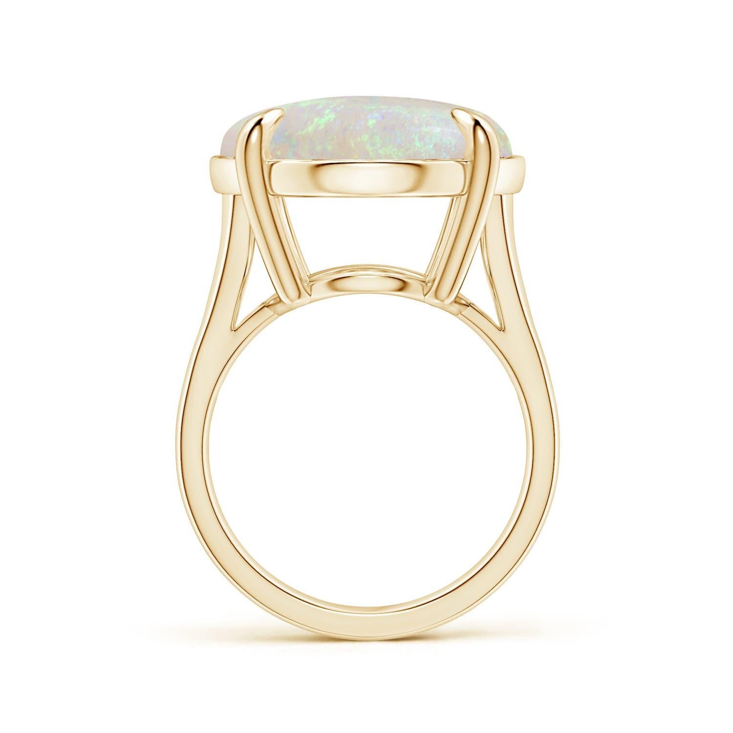 For Sale:  ANGARA GIA Certified Solitaire Opal Ring in Yellow Gold with Split Shank 2
