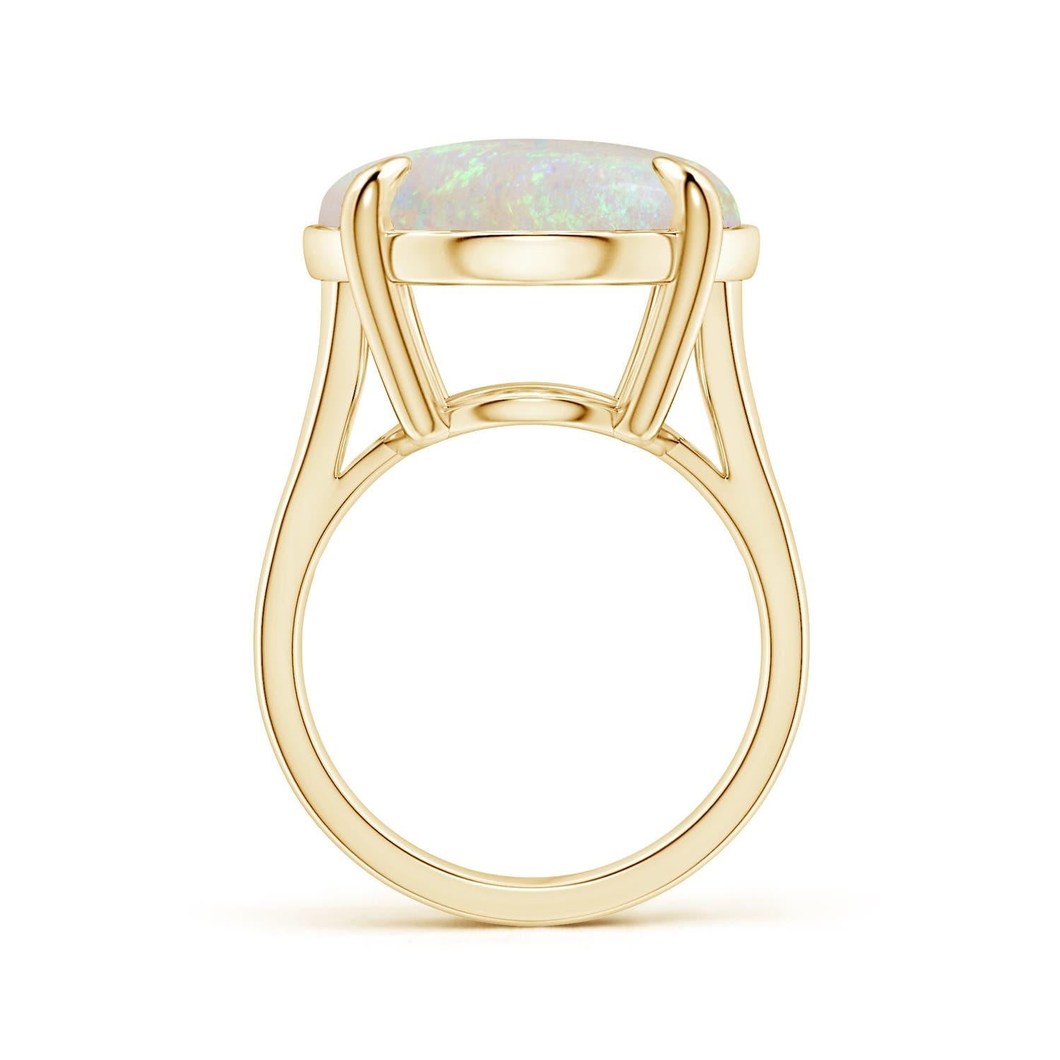 For Sale:  ANGARA GIA Certified Solitaire Opal Ring in Yellow Gold with Split Shank 2