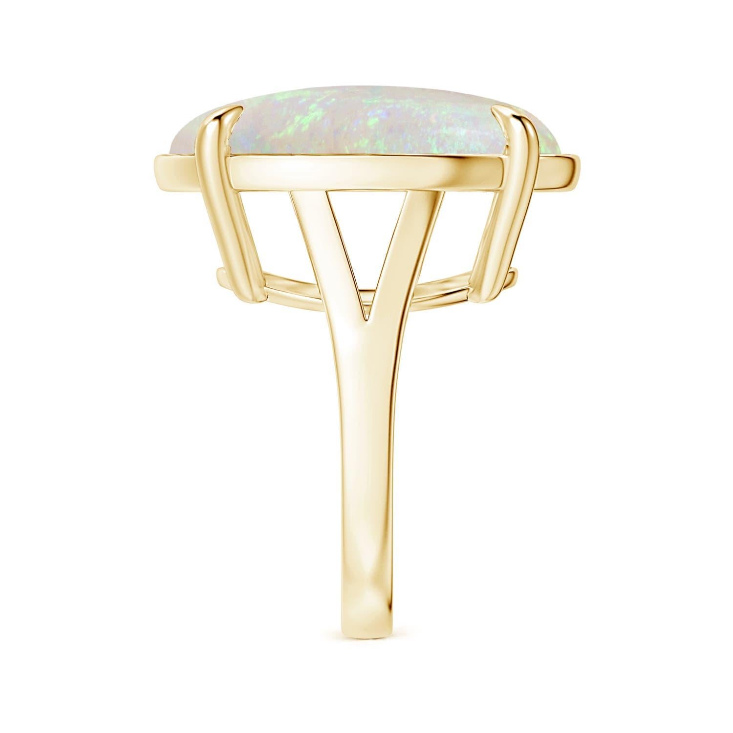 For Sale:  ANGARA GIA Certified Solitaire Opal Ring in Yellow Gold with Split Shank 4