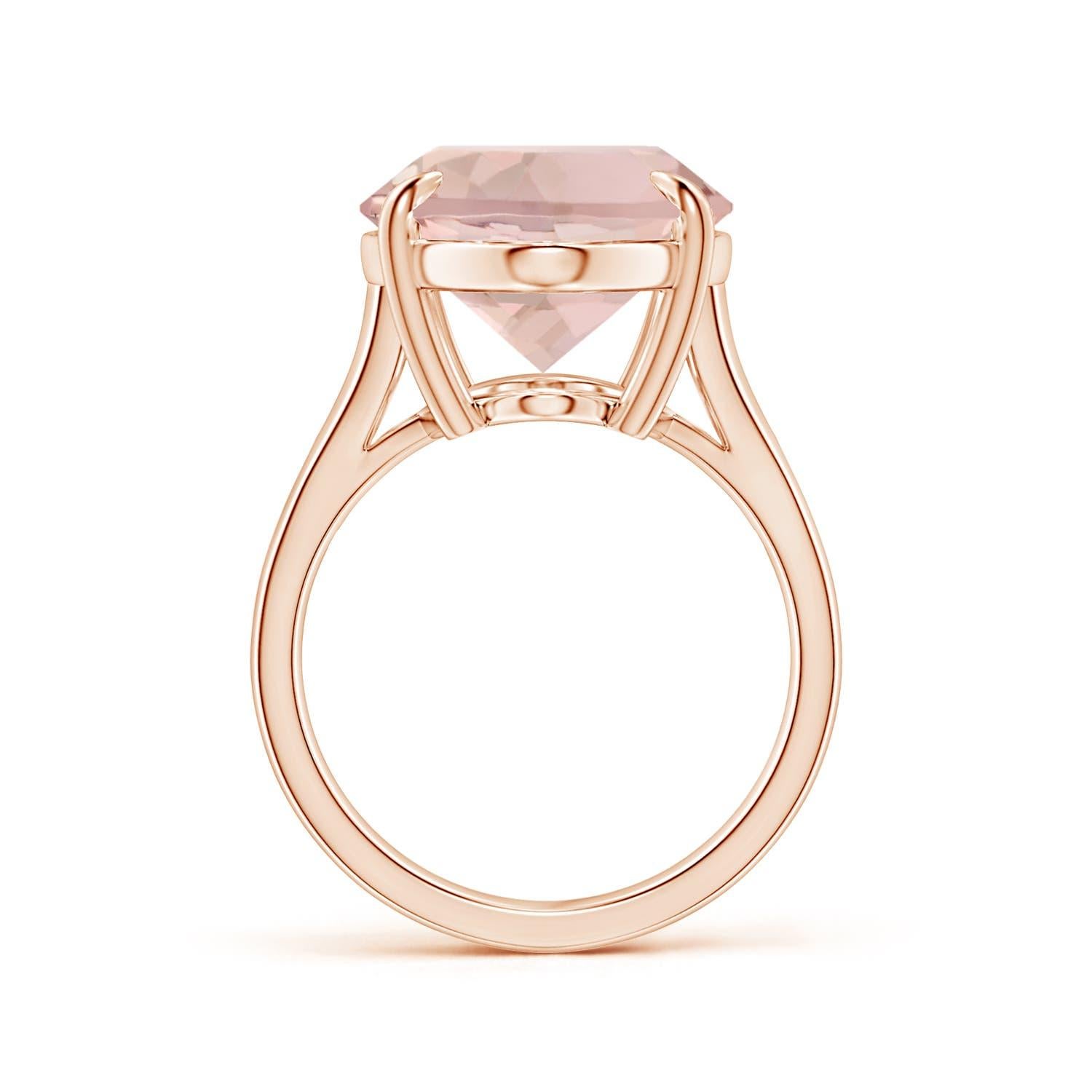 For Sale:  Angara Gia Certified Solitaire Oval Morganite Split Shank Rose Gold Ring 3