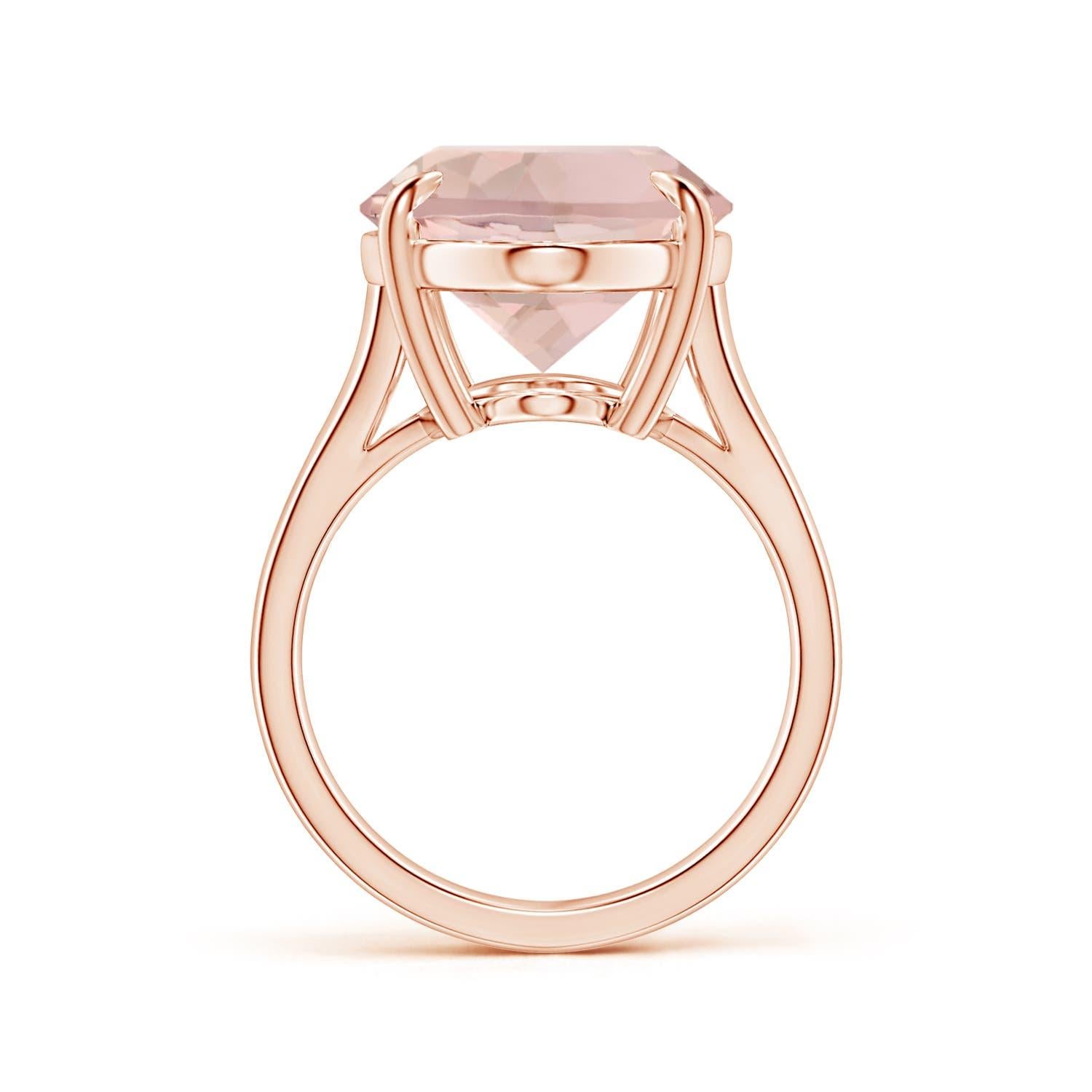 For Sale:  ANGARA GIA Certified Solitaire Oval Morganite Split Shank Rose Gold Ring 3