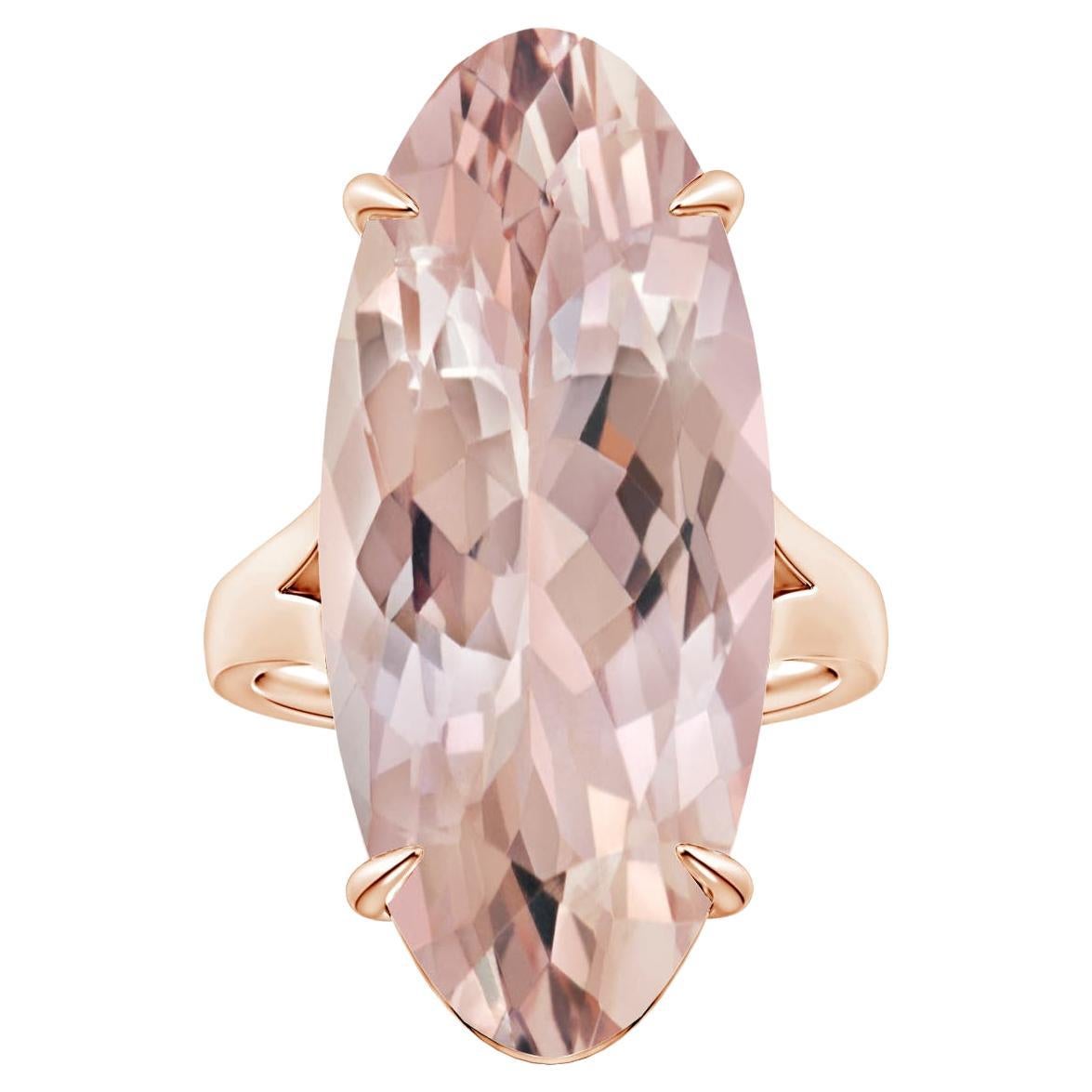 For Sale:  Angara Gia Certified Solitaire Oval Morganite Split Shank Rose Gold Ring