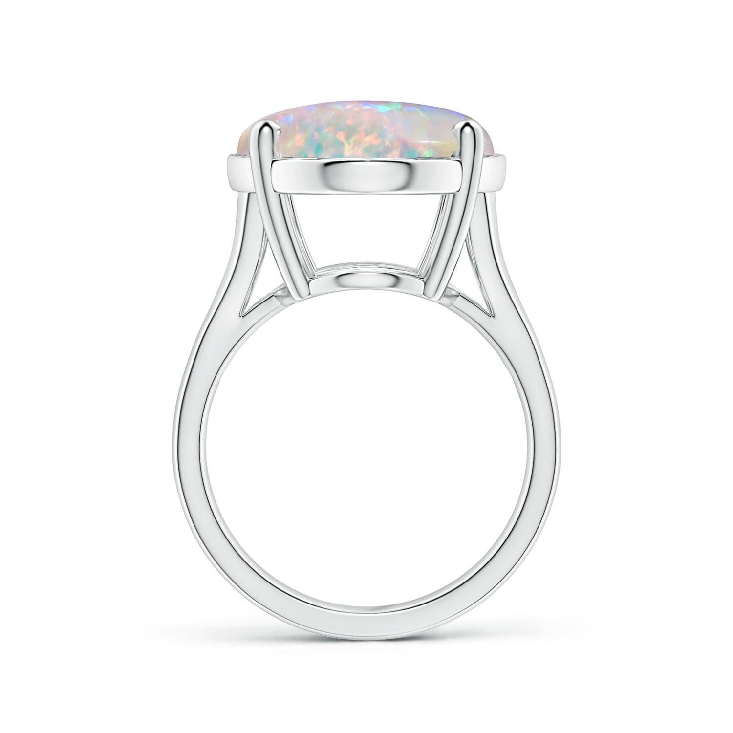 For Sale:  ANGARA GIA Certified Solitaire Oval Opal Split Shank Ring in White Gold 2