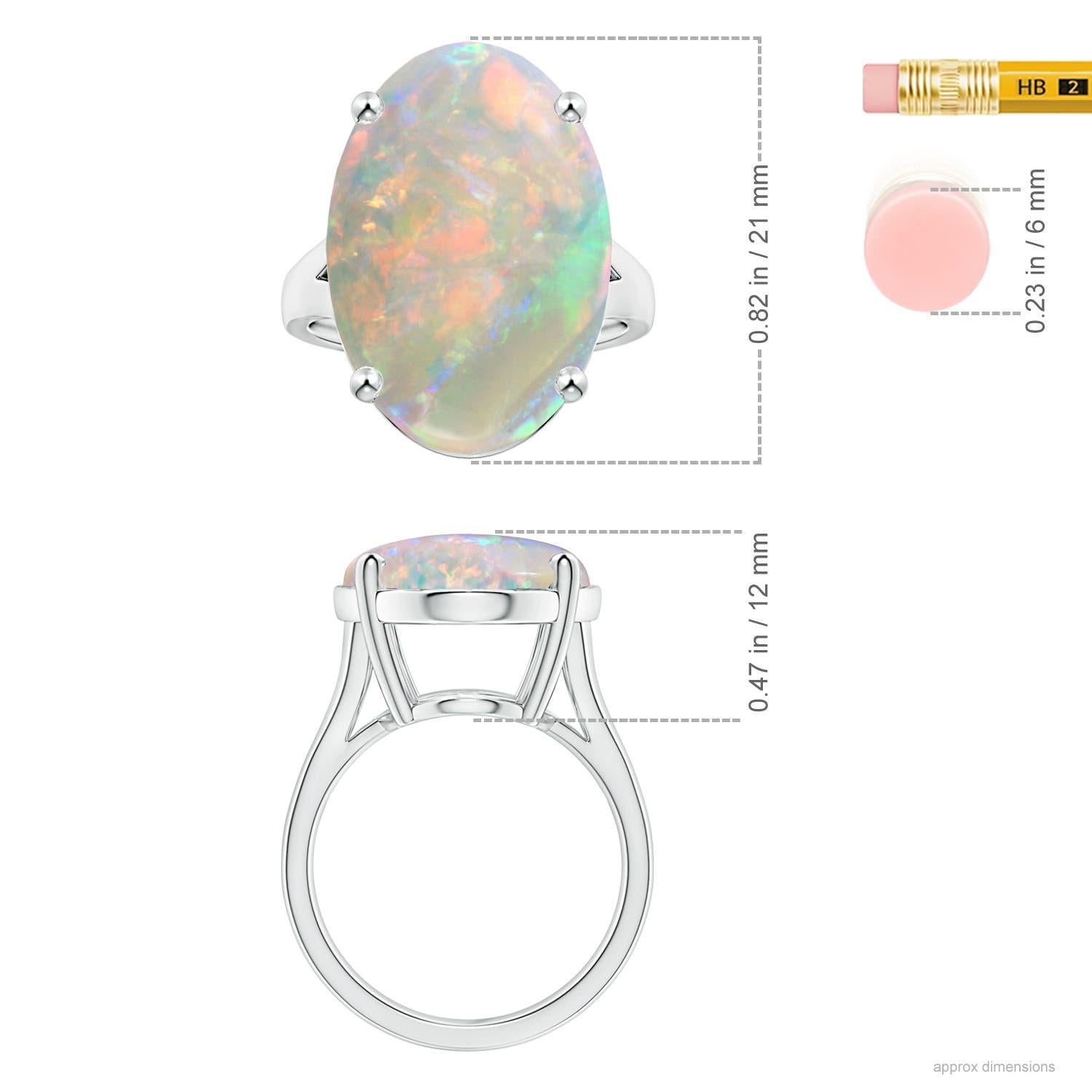 En vente :  ANGARA Bague solitaire à tige fendue en or blanc avec opale ovale certifiée GIA 5