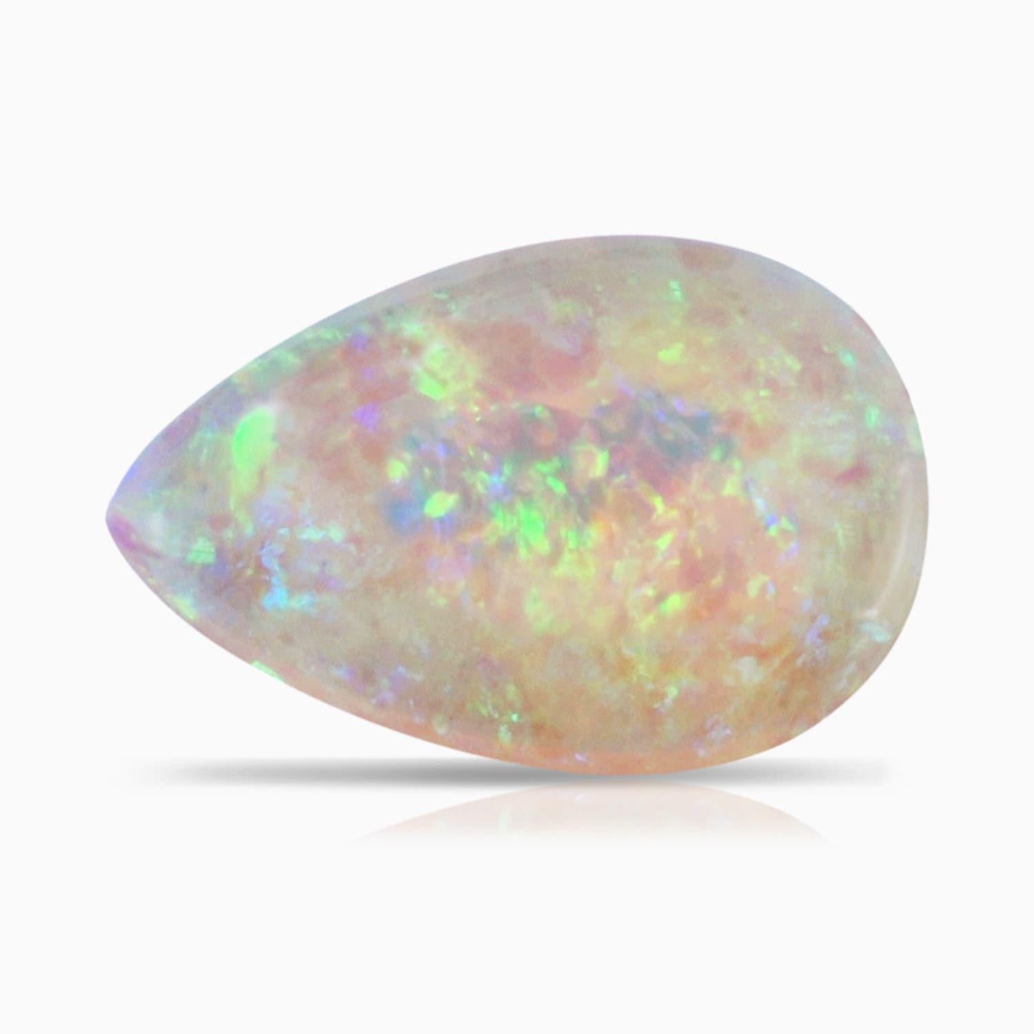 Angara Gia Certified Solitaire Pear-Shaped Opal Twisted Shank Ring in Platinum 6