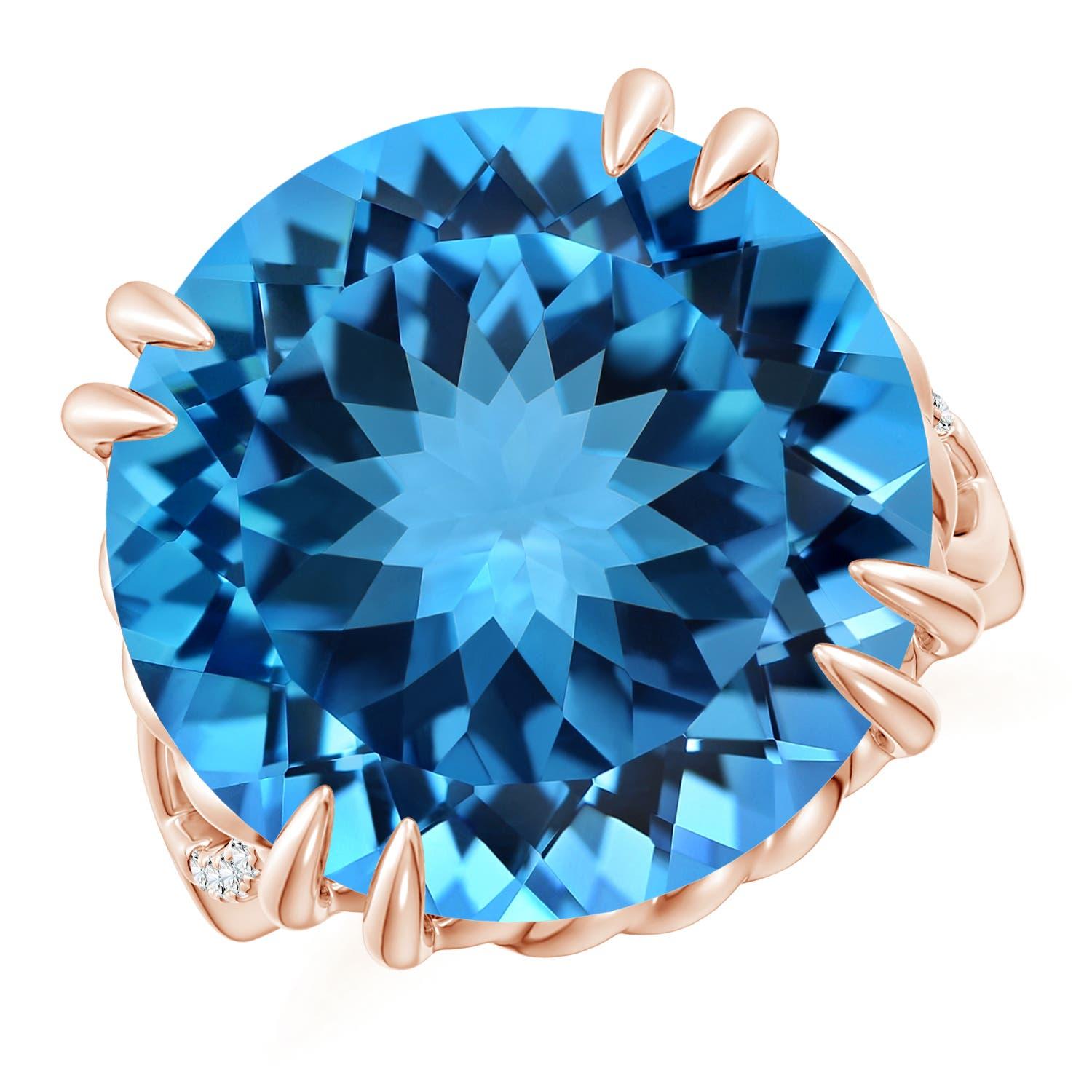 For Sale:  GIA Certified Swiss Blue Topaz Cocktail Ring in Rose Gold 2