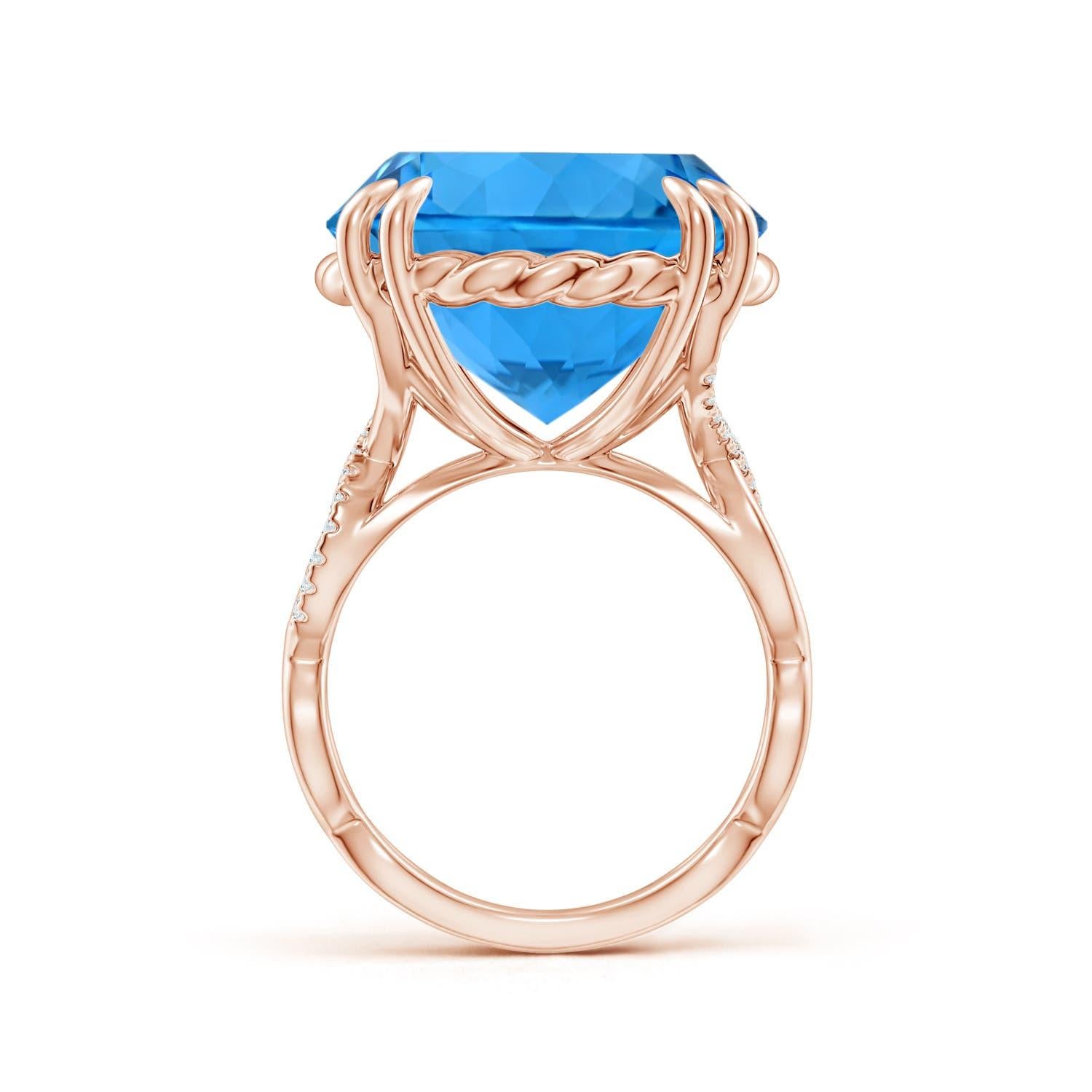 For Sale:  GIA Certified Swiss Blue Topaz Cocktail Ring in Rose Gold 3