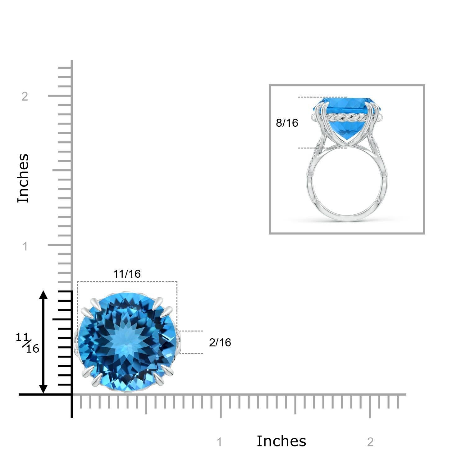 GIA Certified Swiss Blue Topaz Cocktail Ring in White Gold 7