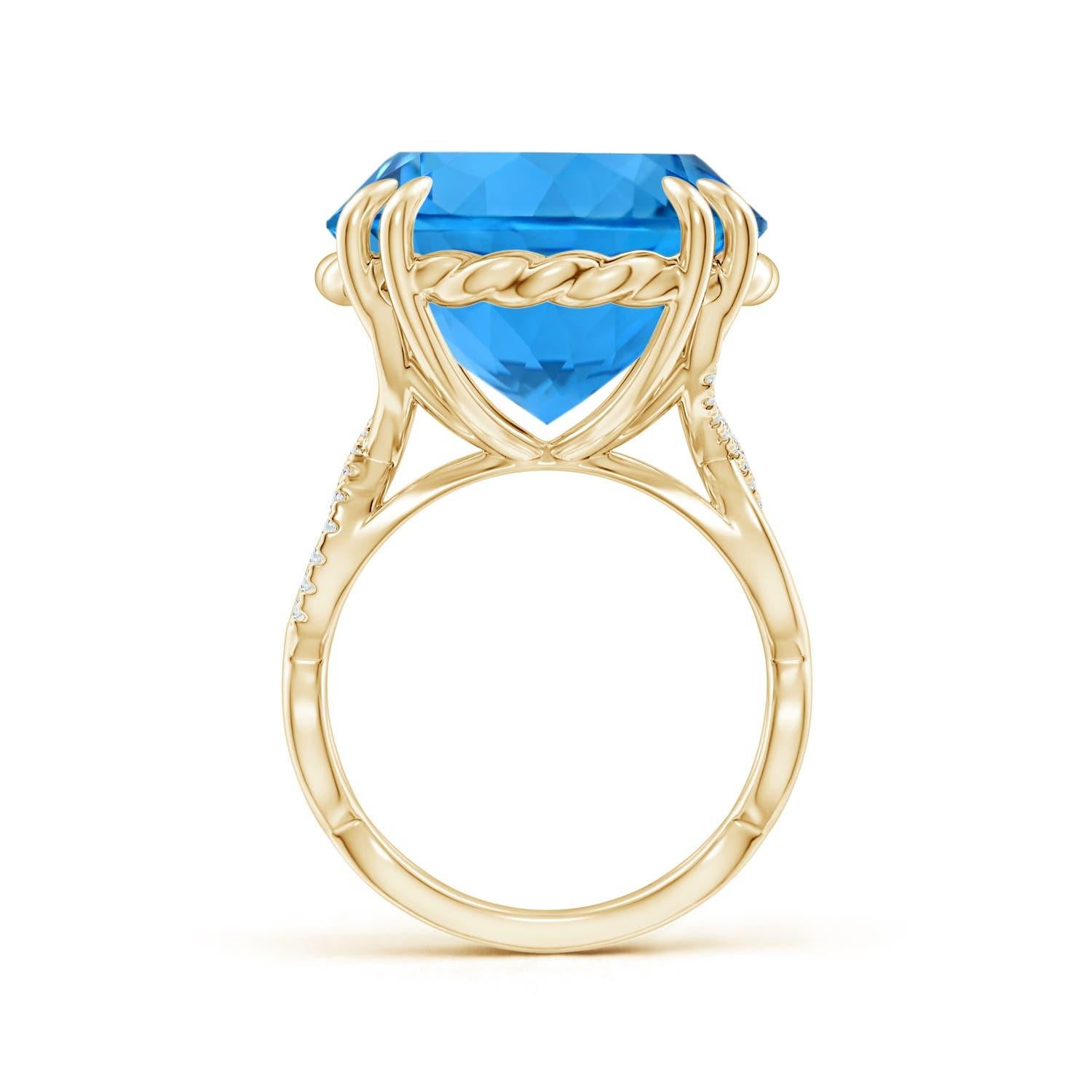 For Sale:  GIA Certified Swiss Blue Topaz Cocktail Ring in Yellow Gold 3