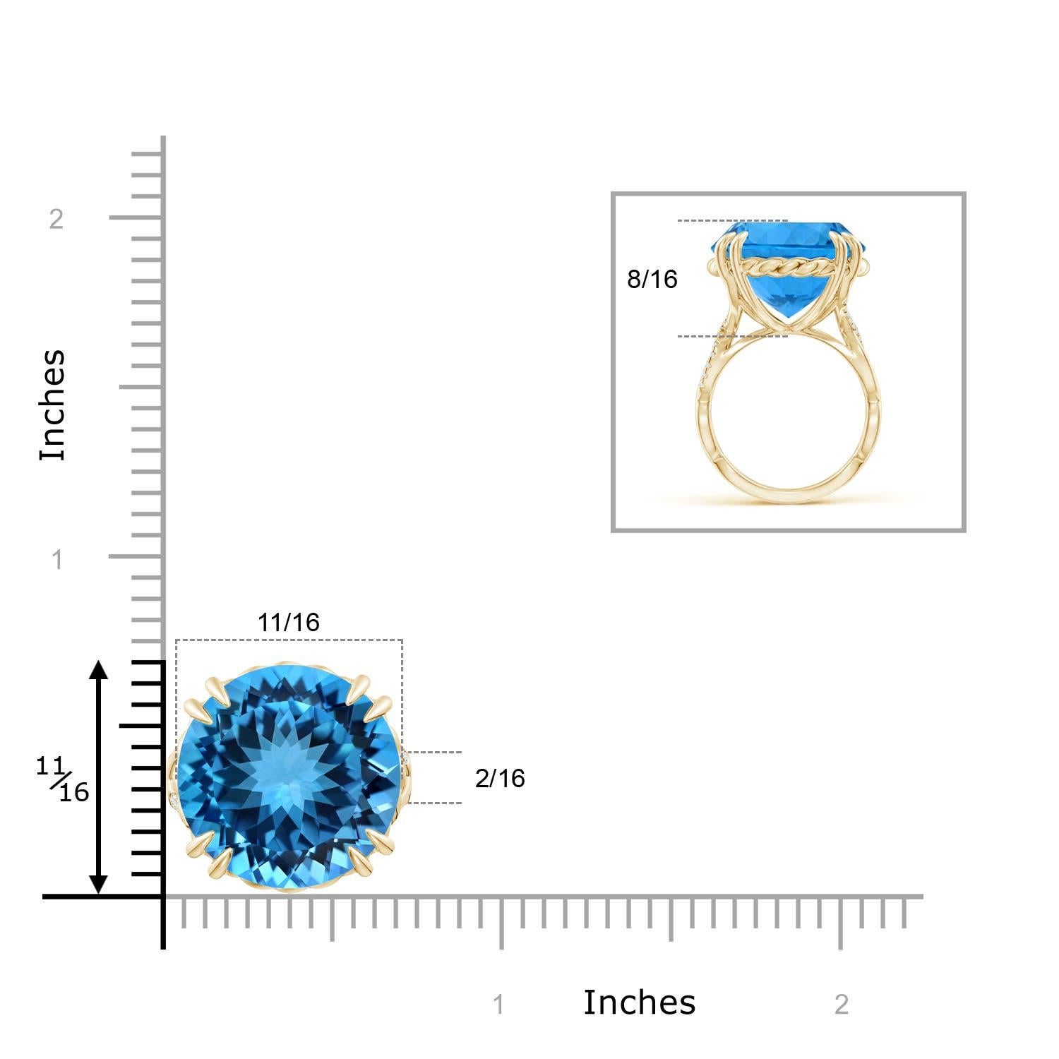 For Sale:  GIA Certified Swiss Blue Topaz Cocktail Ring in Yellow Gold 7
