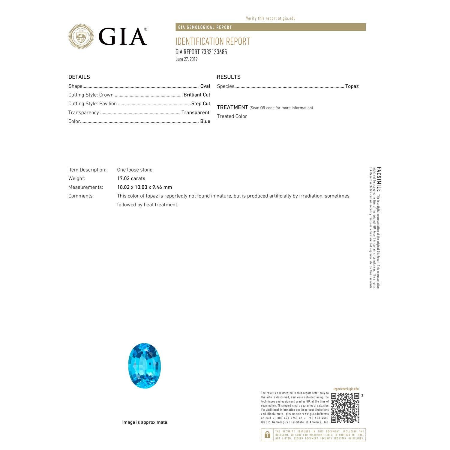 En vente :  Bague cocktail double halo en or blanc avec topaze bleue suisse certifiée par le GIA 3