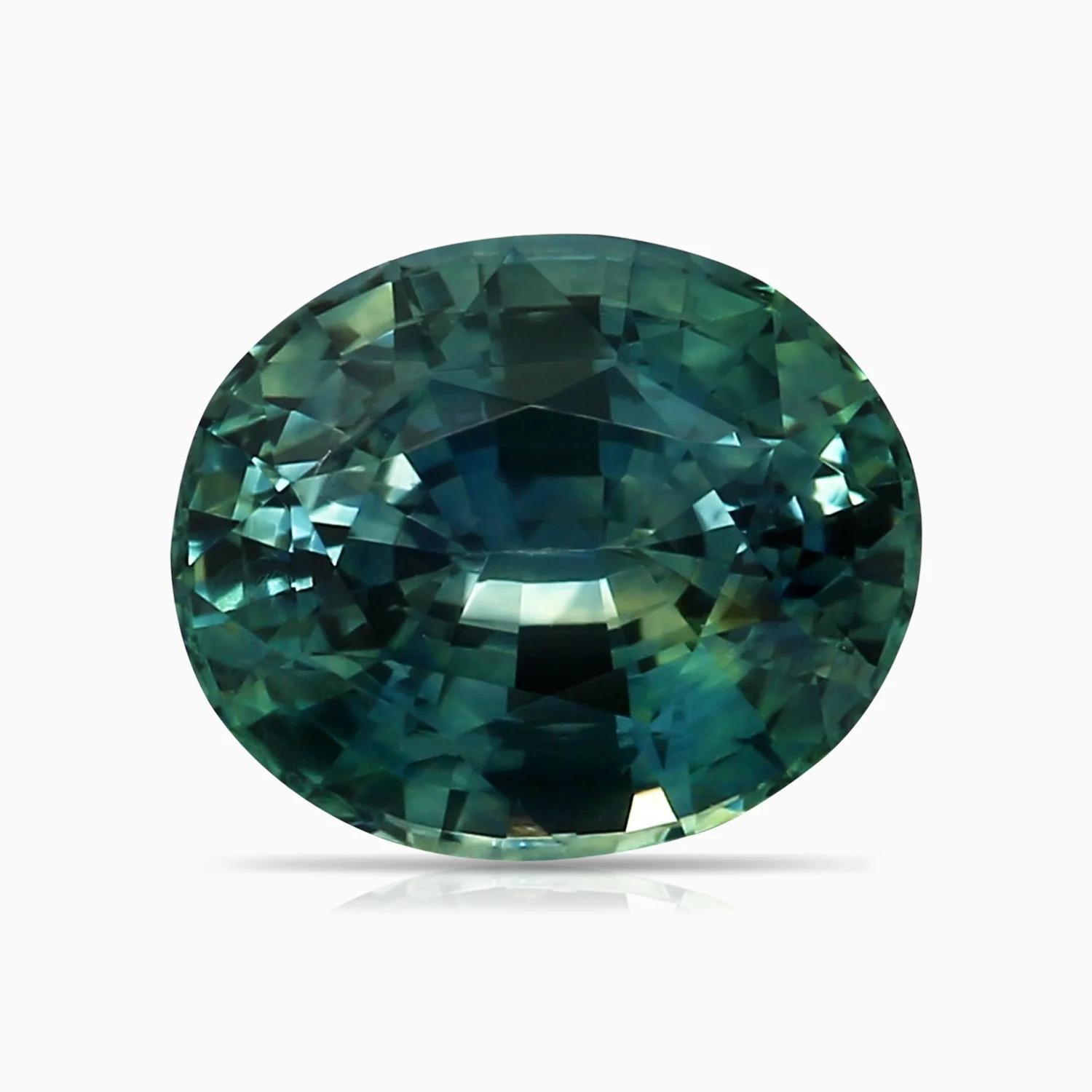 Im Angebot: ANGARA GIA zertifizierter Teal Saphir Bypass-Ring aus Gelbgold mit Diamanten () 5