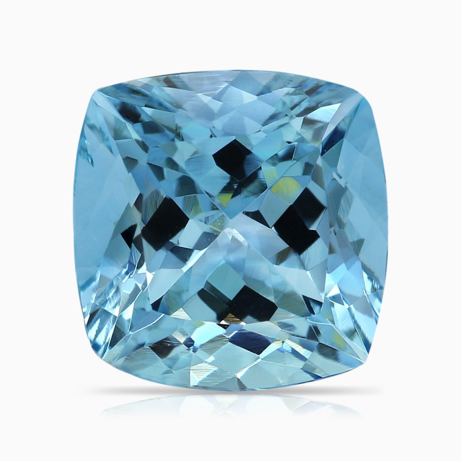 ANGARA GIA Certified Three Stone 5.20ct Aquamarine Ring in 18K White Gold 5