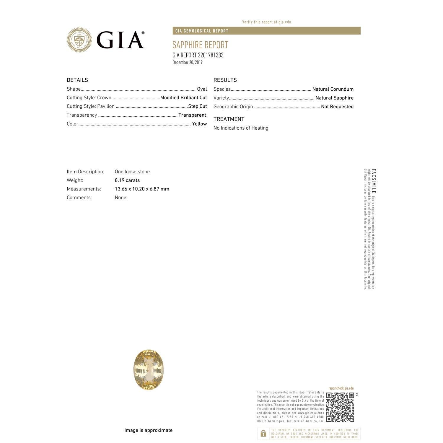 En vente :  ANGARA Bague solitaire en platine avec saphir jaune certifié par le GIA 3