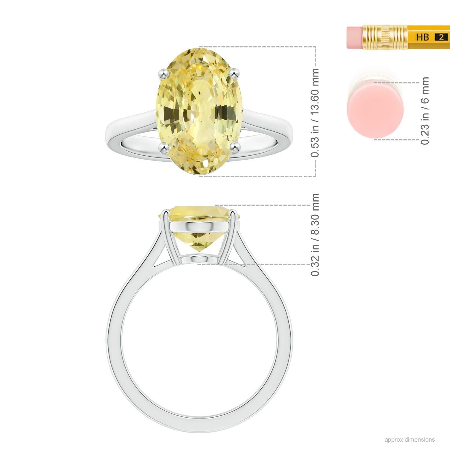 For Sale:  ANGARA GIA Certified Yellow Sapphire Solitaire Ring in Platinum 5