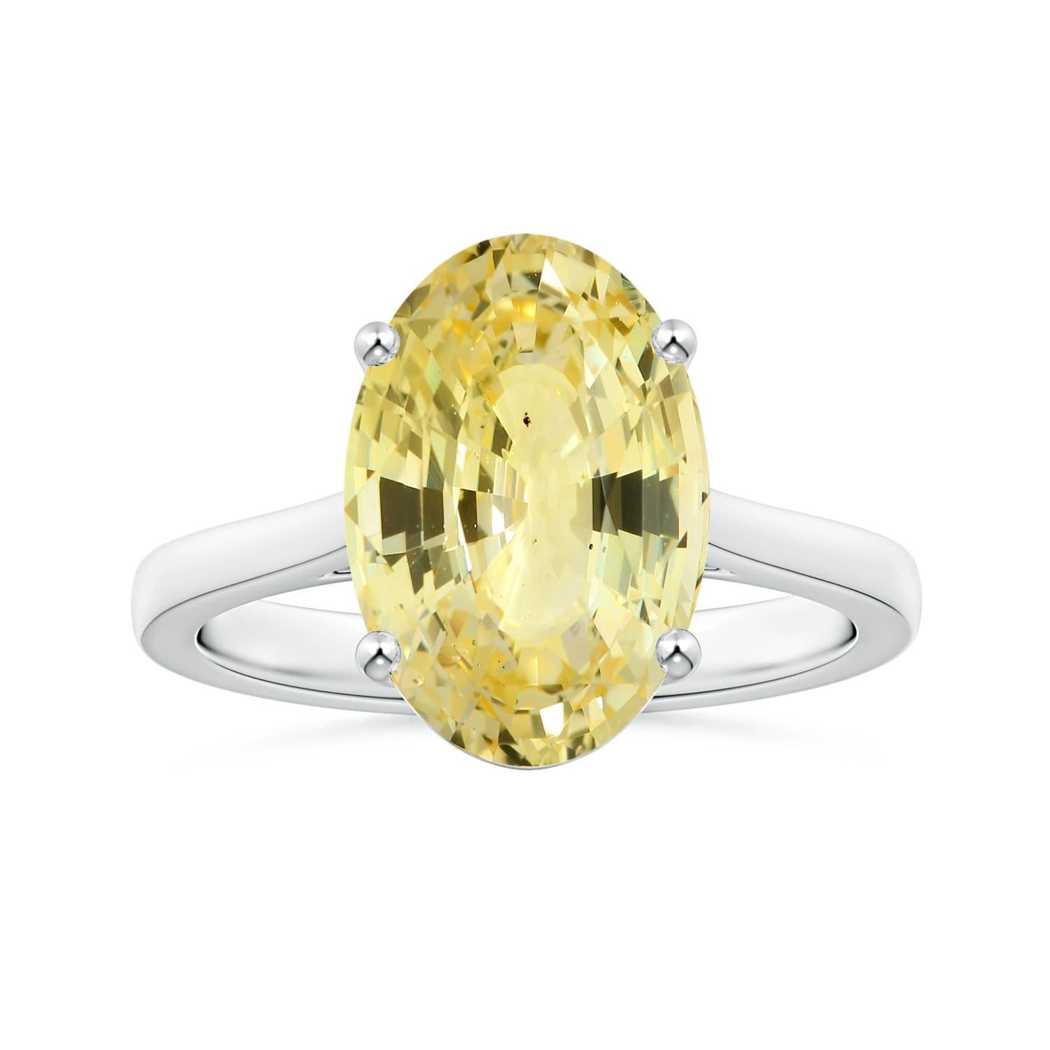 For Sale:  ANGARA GIA Certified Yellow Sapphire Solitaire Ring in Platinum