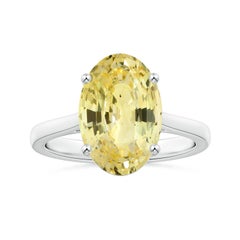 ANGARA GIA Certified Yellow Sapphire Solitaire Ring in Platinum