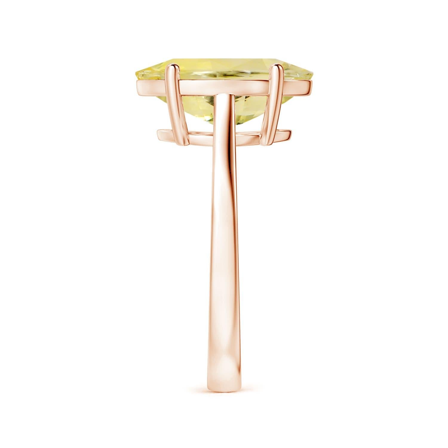 ANGARA GIA Certified Yellow Sapphire Solitaire Ring in Rose Gold 4