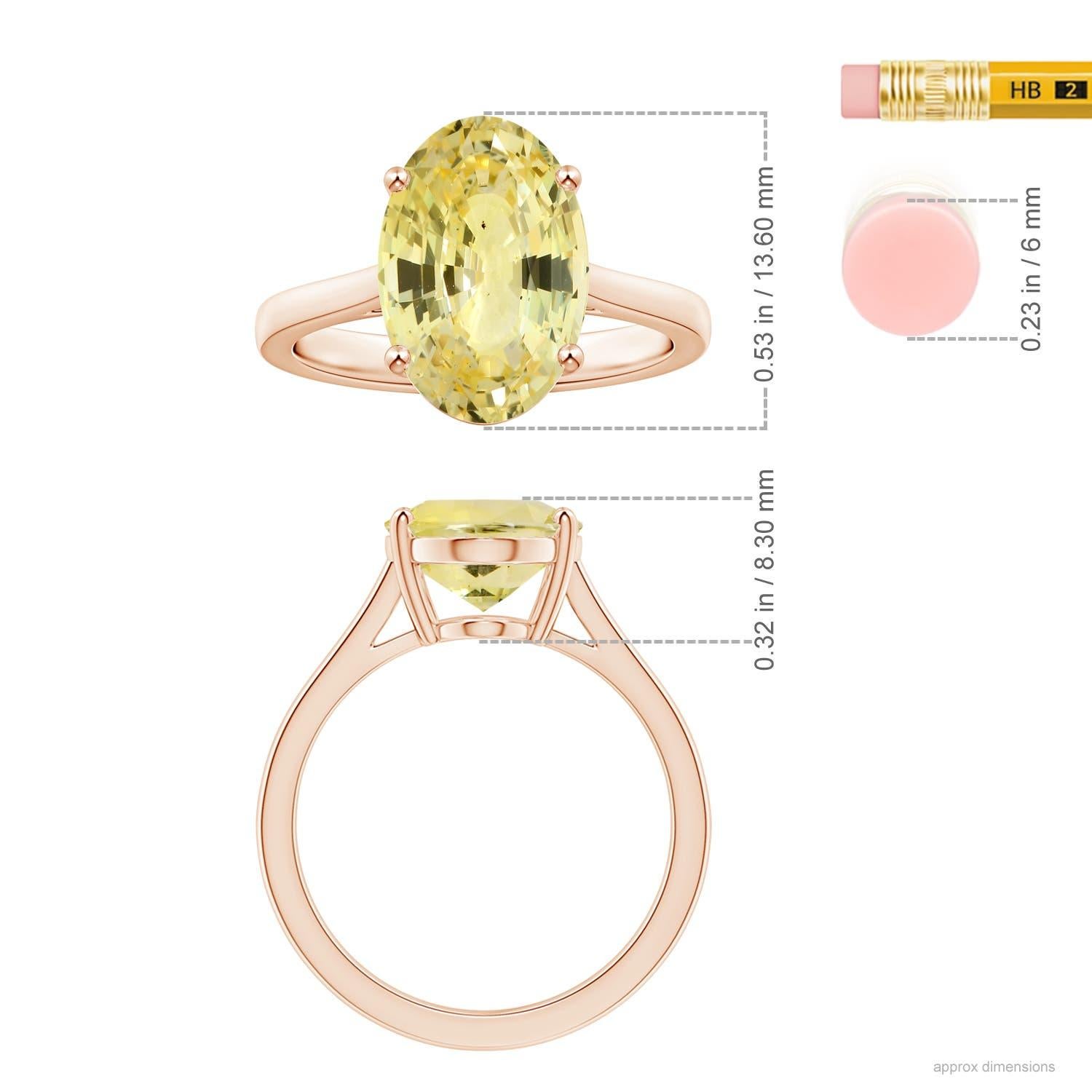 ANGARA GIA Certified Yellow Sapphire Solitaire Ring in Rose Gold 5