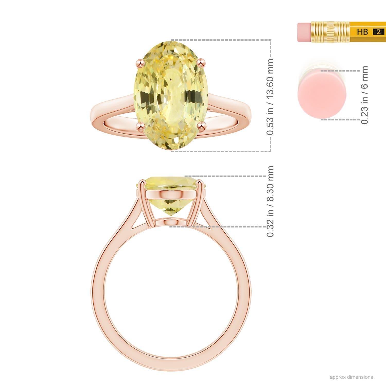 For Sale:  ANGARA GIA Certified Yellow Sapphire Solitaire Ring in Rose Gold 5
