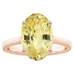 ANGARA GIA Certified Yellow Sapphire Solitaire Ring in Rose Gold