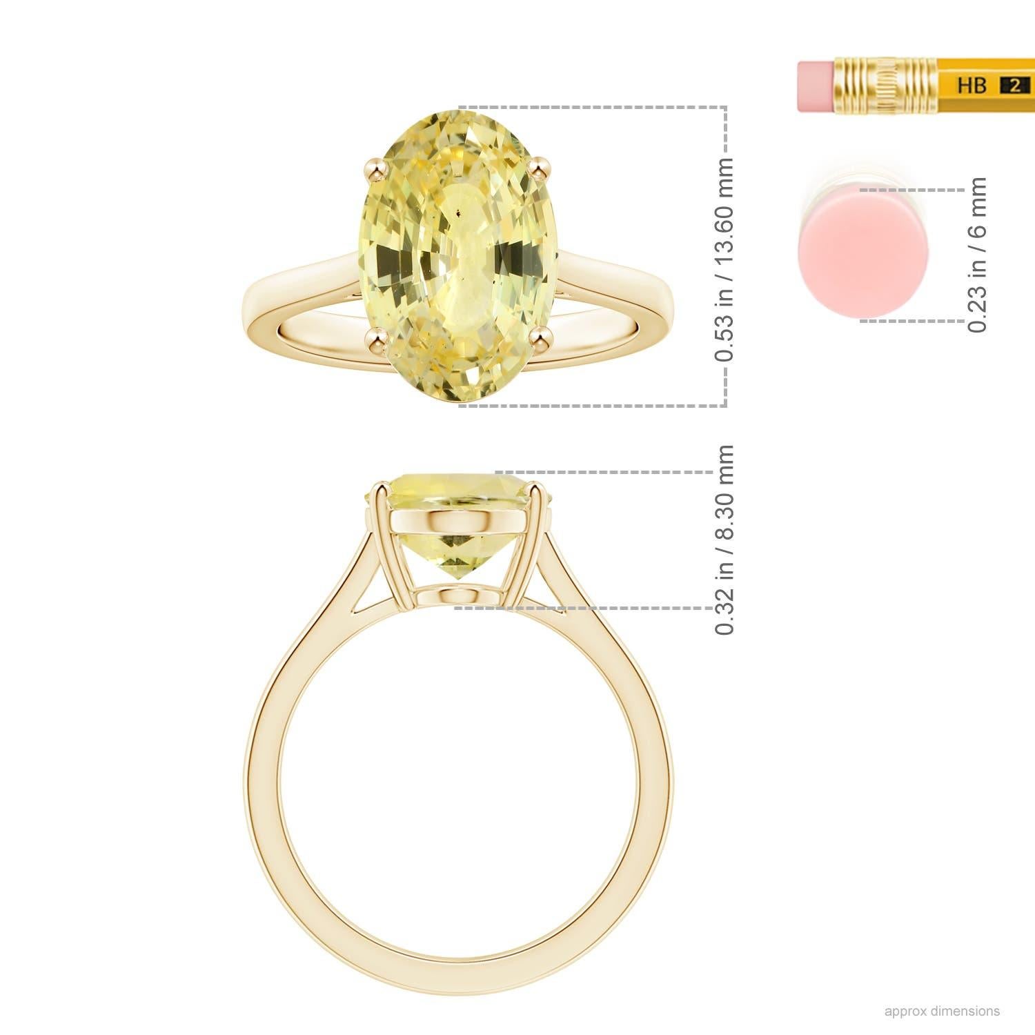 ANGARA Anillo solitario de zafiro amarillo certificado por GIA en oro amarillo  5