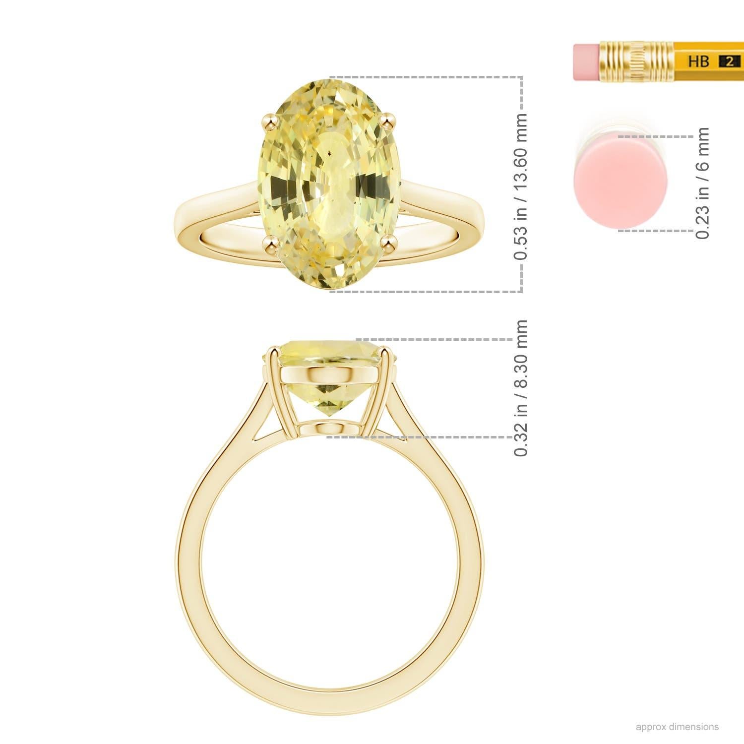 For Sale:  ANGARA GIA Certified Yellow Sapphire Solitaire Ring in Yellow Gold 5