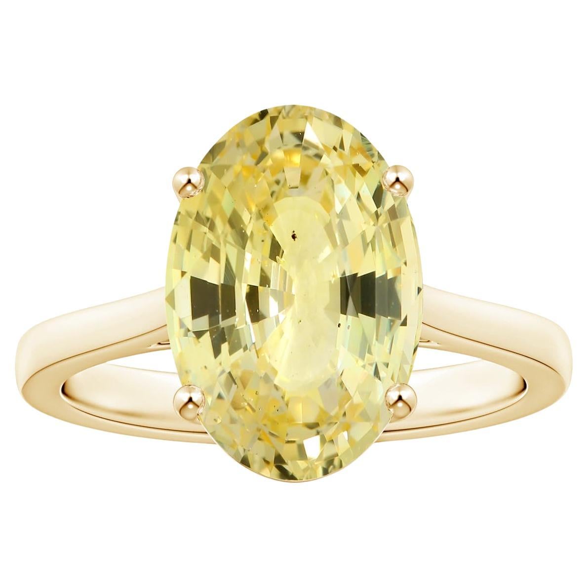 For Sale:  ANGARA GIA Certified Yellow Sapphire Solitaire Ring in Yellow Gold
